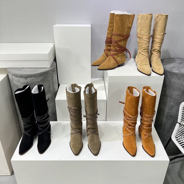 FAHSION BOOTS Designer Botas de inverno Womens Martin Desert Boot Cowboy Classical 100% Real Leather 5Color Medal Solas pesadas no398