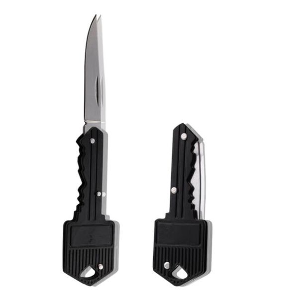 Utensile da taglio portatile Multi-funzione Mini coltelli a forma di chiave Portachiavi Ciondolo Strumento EDC Lama pieghevole invisibile Tiny Cut Coltello tascabile portachiavi per campeggio all'aperto