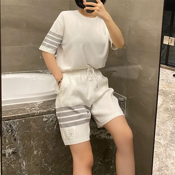 

71% off 2022 summer trendy men's clothing tb short korean version new casual simple straight women's capris loose and thin elastic, White;black