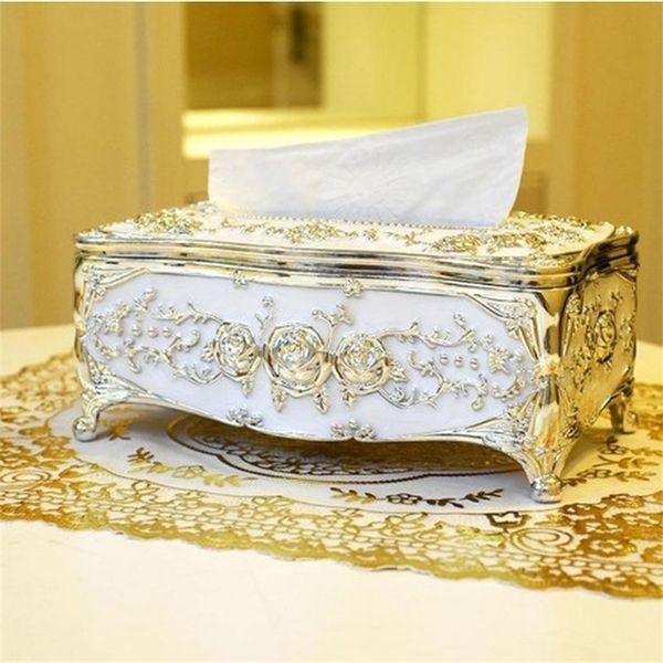 Tissue Box European Luxury Paperhalter Acryl Tissue Box Office Desk Accessoires Home Office El Car Beauty Box Halter 18x12 210326