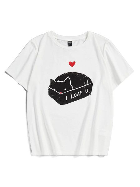 

x jolly by jiajia slogan & heart print tee f2om#, White