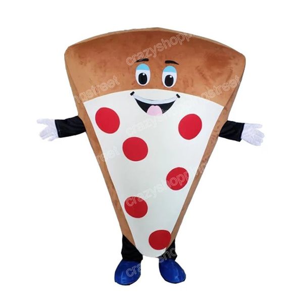 Costume della mascotte della pizza di Halloween Personaggio a tema anime dei cartoni animati di alta qualità Formato per adulti Vestito da esterno per feste di compleanno di carnevale di Natale