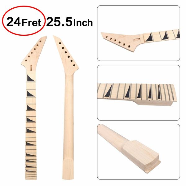 

diy electric guitar neck 24fret 25.5inch canada maple unfinished #j3
