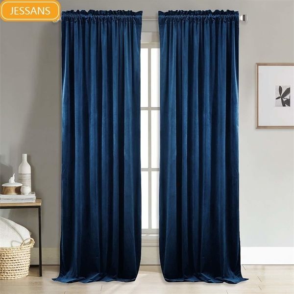 Cortinas de blecaute de veludo sólido