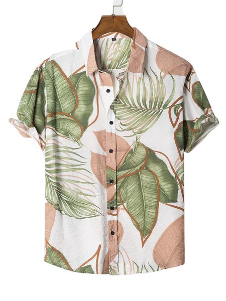 

men random tropical print shirt b4sa#, White;black