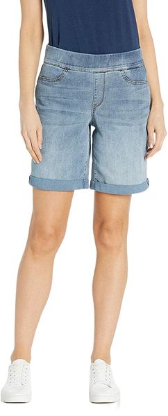 

women's pull-on shorts with roll cuff f8u3#, White;black