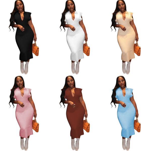 

casual womens midi dresses designer summer sleeveless shirt long dress fashion polo clothing a-line skirt sweet clothing, Black;gray