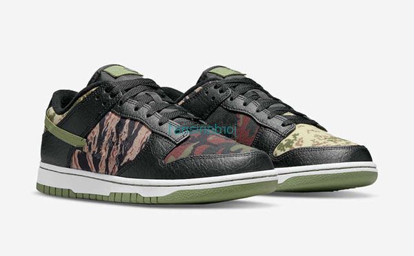 

shoes men/women dnk low pro black multi camo black/oil green-white-total orange leather outdoor sports gym training footwear