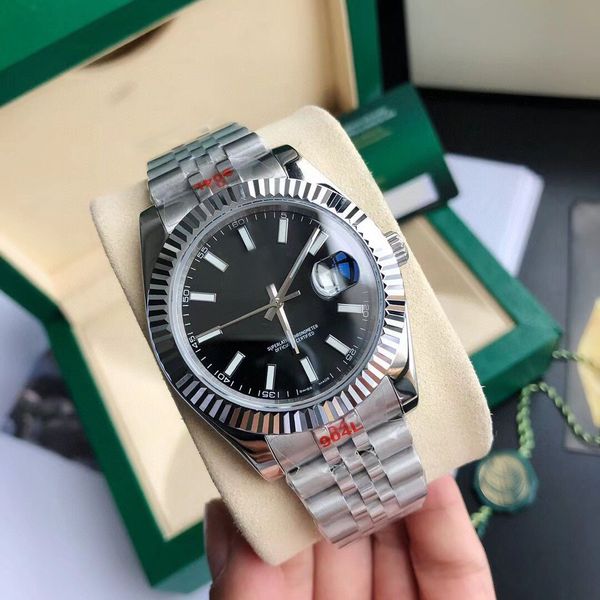 

men' 41mm automatic mechanical watch waterproof stainless steel sliding button blue black ceramic sapphire watch montre de luxe leisure, Slivery;brown