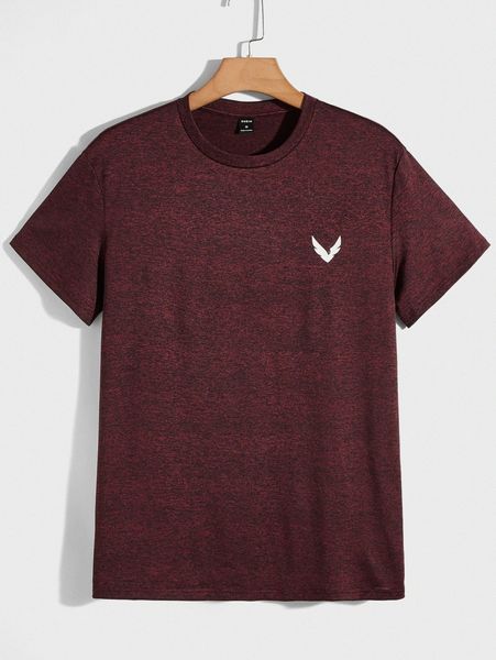 

men bird print marled knit tee o0e6#, White;black