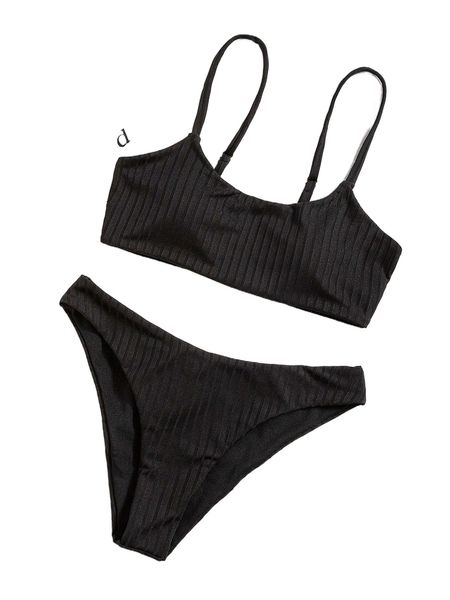 

solid bikini swimsuit r3km#, White;black