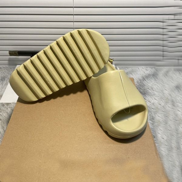 

slippers male and female designers slides desert sand bone glow green enflame orange ochre resin soot flat slippers slide sandals home foam, Black