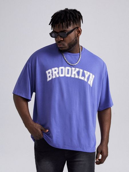 

extended sizes men letter graphic drop shoulder tee y1xl#, White;black