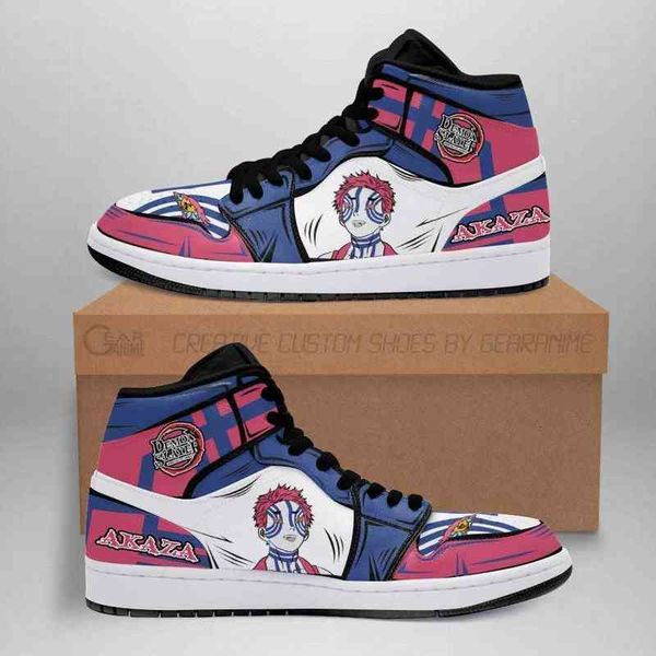 

akaza sneakers demon slayer kimetsu no yaiba anime shoes, Black