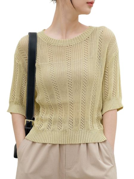 

dazy-less drop shoulder pointelle knit u1xv#, White;black