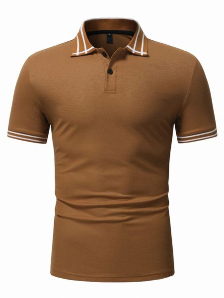 

men stripe trim polo shirt e0ki#, White;black