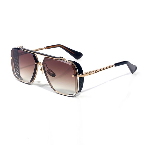 

mach six sunglasses for men women side mesh design metal square frames fashion show damen sonnenbrille fur herren made in italian size 52 21, White;black