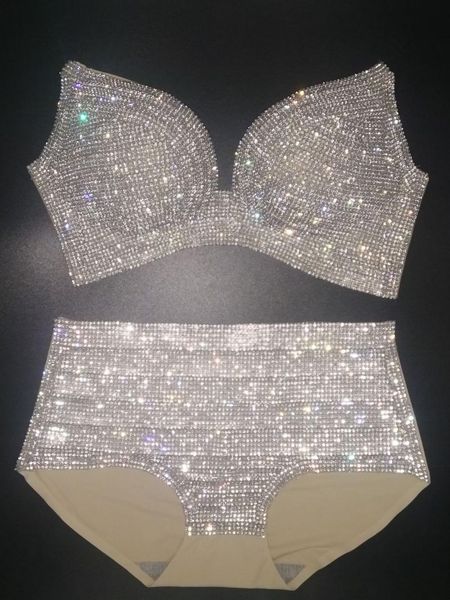 Kadın mayo bikini lüks kristal kadınlar mayo rhinestone elmas mayo yüksek bel push yukarı bling taşları biquini