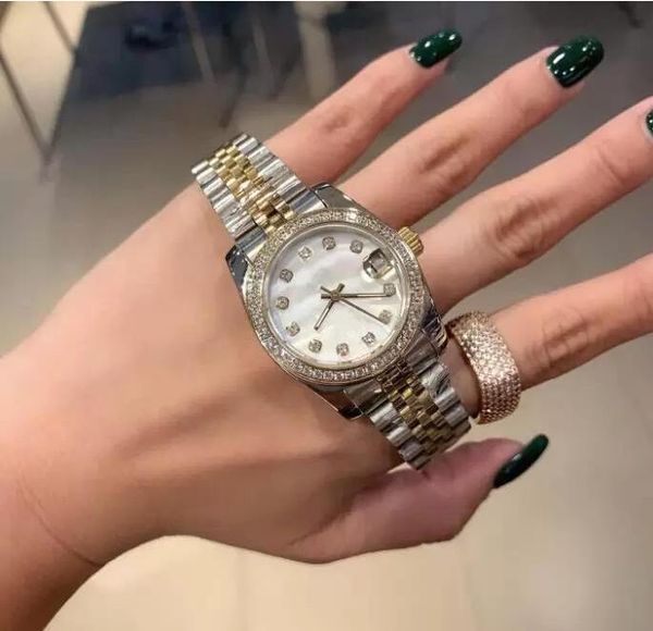 

women's watch 28mm 31mm 36mm men watches 41mm movement gold jubilee stainless steel datejust woman 2813 movement diamond bezel lady lad, Slivery;brown