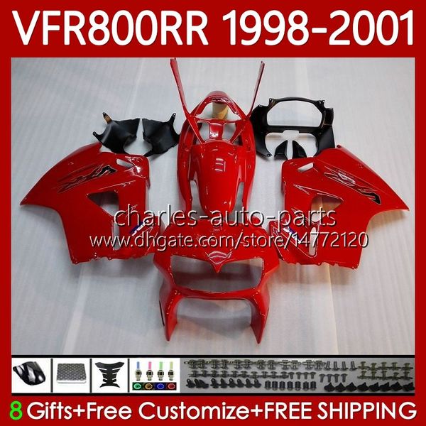 Karosserie für HONDA VFR800RR Interceptor VFR 800RR 800 CC RR 98-01 Karosserie 128Nr.21 800CC VFR-800 VFR800 RR 98 99 00 01 VFR800R 1998 1999 2000 2001 Verkleidungsset fabrikrot