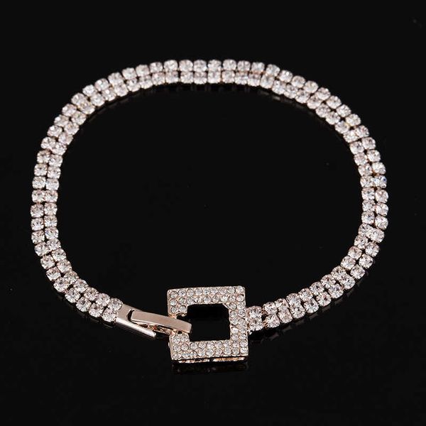 

luxury crystal bracelets for wedding silver color bracelet rhinestone charm women bangles jewelry accessories, Golden;silver