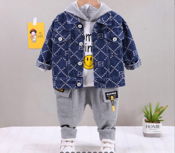 

children's clothing wholesale network red bear sweater vest long sleeve shirt casual pants three piece set boys g15, Blue
