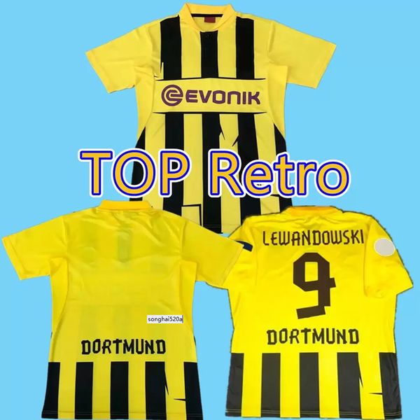 

cup 2012 2013 retro soccer jerseys 12 13 home yellow black vintage classic football shirts reus hummels lewandowski kagawa m.gotze, Black;yellow