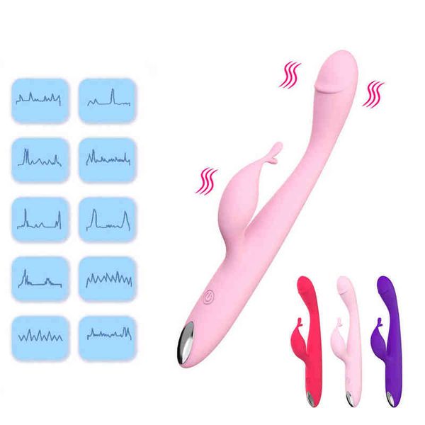 Nxy vibratori Shirley vibratore a doppia testa coniglio g spot stimolazione del clitoride Av Stick masturbatore femminile prodotti sex appeal 220610