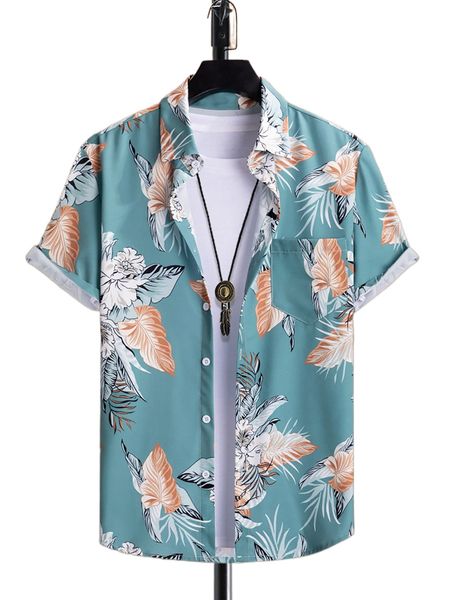 

men floral print shirt without tee 56vp#, White;black