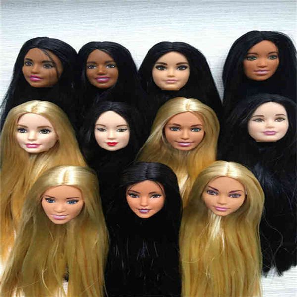 

new arrival unusual doll head fashion white haired princess girl diy dress hair toy favorite collection
