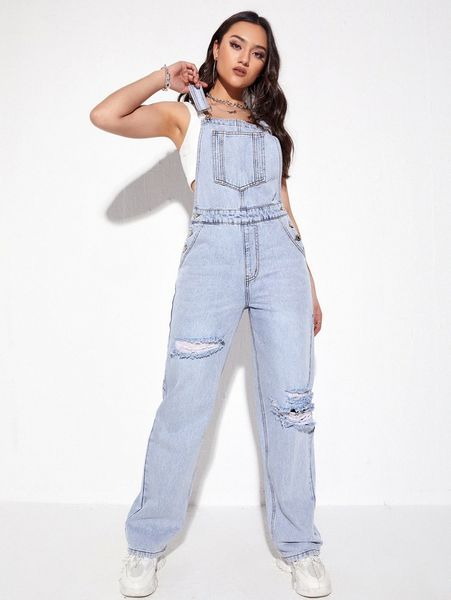 

adjustable strap pocket front denim overalls 80yb#, Black;white