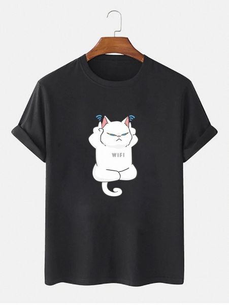 

men cartoon & letter graphic tee z3mi#, White;black