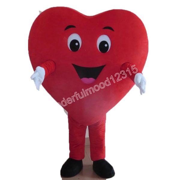 Natal Big Red Heart Mascot Fantas