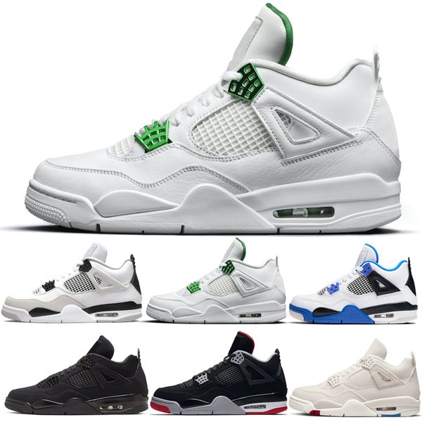 

jumpman 4s men basketball shoes military black red thunder court purple university blue pine green pure money white oreo outdoor trainers sn