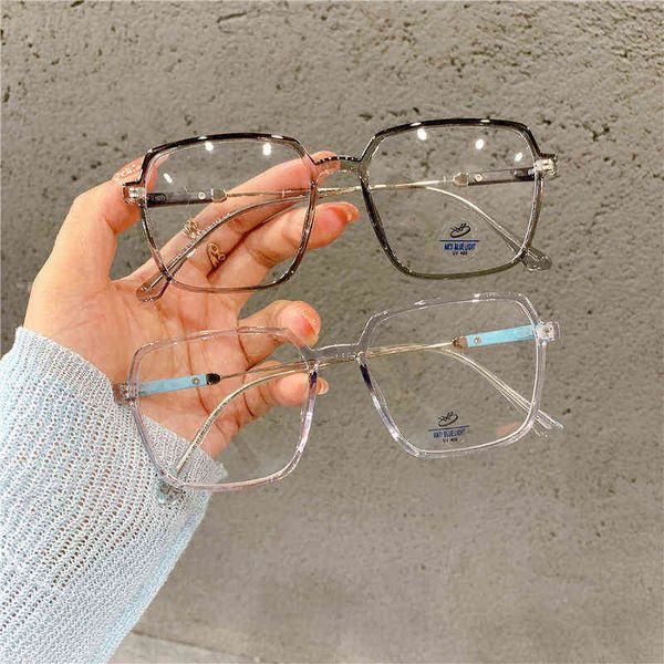 

vintage blue llight glasses women eye protection blue blocking eyewear plastic titanium fashion big frame computer phone glasses, White;black