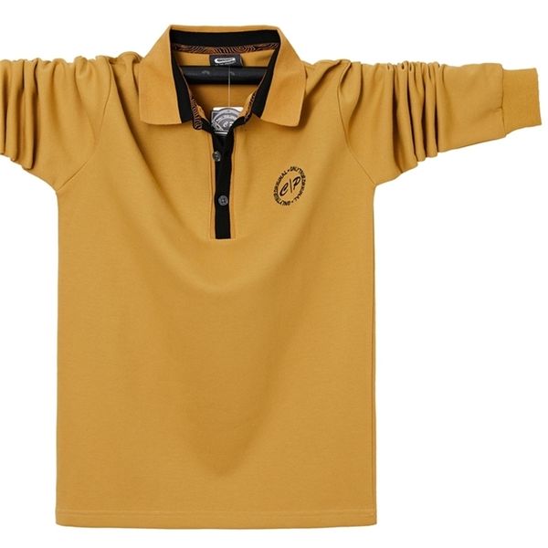 

men's polo shirt leisure embroidery cotton long sleeve large batch luxury 6xl 220407, White;black