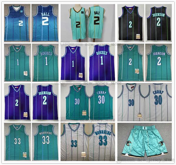 

2022 stitched basketball lamelo 2 ball jerseys 1992-93 mitchell and ness 1 tyrone larry muggsy johnson dell 30 curry alonzo 33 mourning jers, Black;red