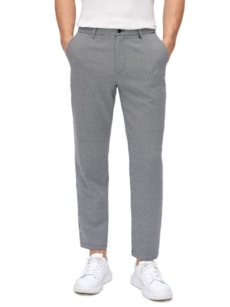 

men houndstooth print pants n1de#, Black