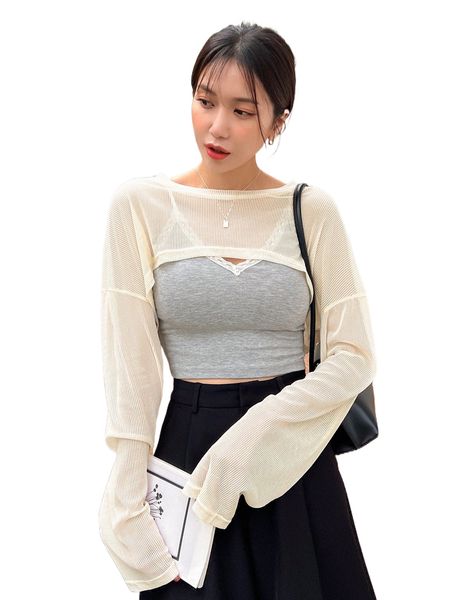 

dazy drop shoulder super crop without cami w9zl#, White