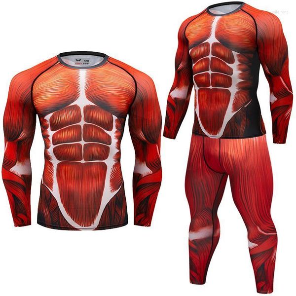 Magliette maschile marchio uomo compressione a maniche lunghe tees 3d fitness muscolari bjj mma esercitazione palestra sancenta