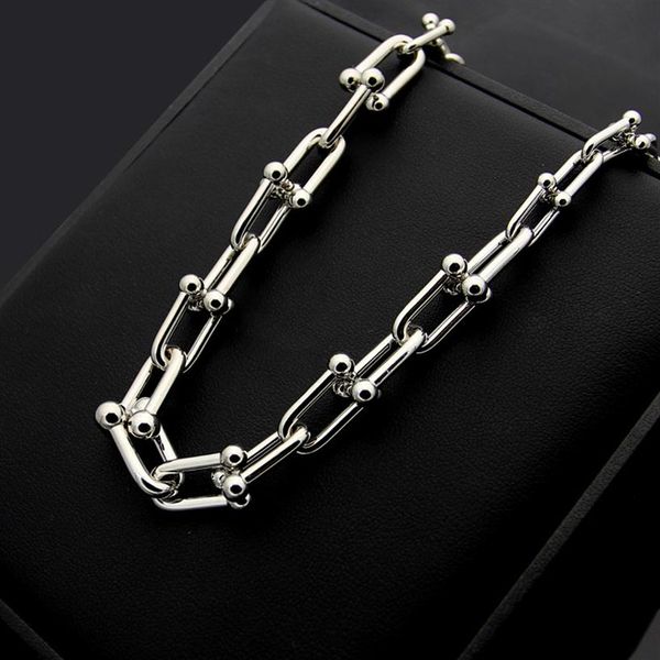 

designer new luxury fashion brand t letter u shape necklacetemperament for women charm love necklace jewelry whole261g, Silver
