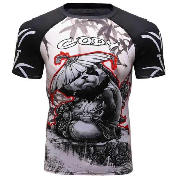 T-shirt da uomo T-shirt di design Personalizza Compressione muscolare casual Bjj MMA Rashguard Uomo Sport Palestra Fitness T-shirt da boxe da uomoUomo
