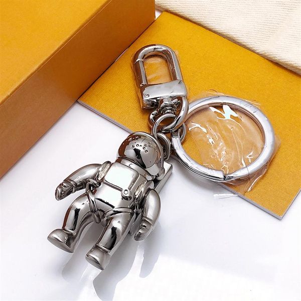 

keychain luxury designer brand key chain men car keyring women buckle keychains bags astronaut pendant exquisite gift266n, Silver