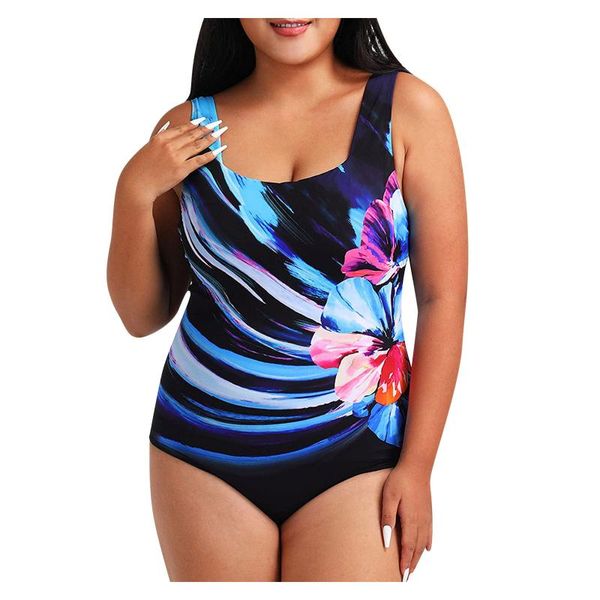 Kadın Mayo Kadın 4XL Artı Boyutu Tek Parça Yüzmek Takım Elbise Yaz Şınav Yastıklı Brezilyalı Mayo Plaj Kıyafeti Banyo Bikini SetKadınlar