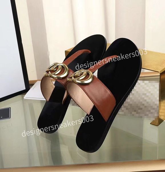 

beach slippers classic sandals flat heel summer lazy designer fashion cartoon head flops leather lady slides women shoes l bath ladies size3, Black