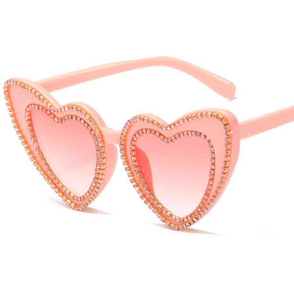 

new love frame sunglass party diamond peach heart sunglass women's fashion funny street shooting glass, White;black
