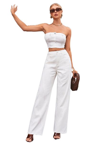 

slant pocket wide leg jeans q6bx#, Blue