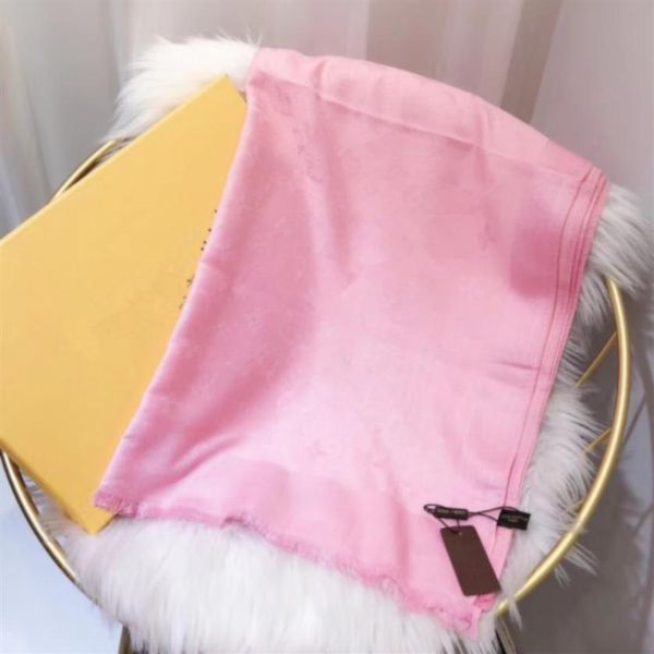 

whole latest style high-end atmospheric classic lady scarf letter flower design silk and cotton women silky comfortable shawl270e, Blue;gray