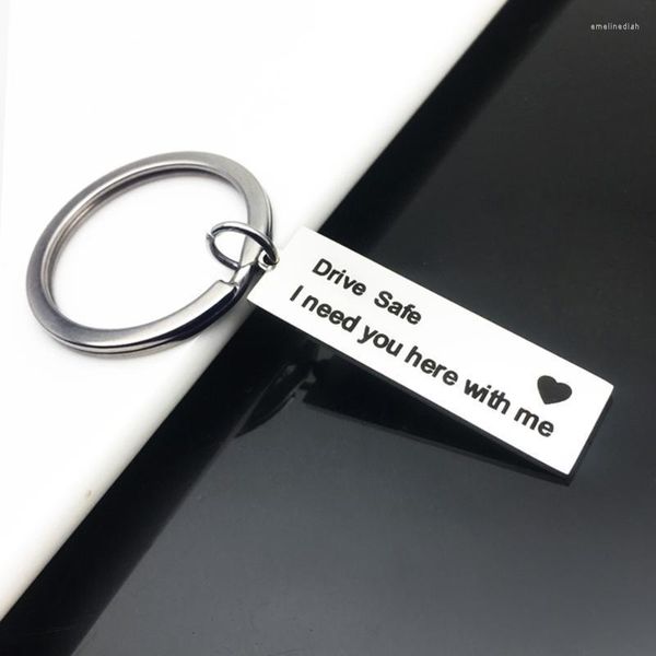 Schlüsselanhänger Persönlichkeit Drive Safe Schlüsselanhänger Metall Geschenk Schlüsselanhänger Charme für Unisex Zubehör Edelstahl Anhänger Schlüsselanhänger ChainKeychains Emel