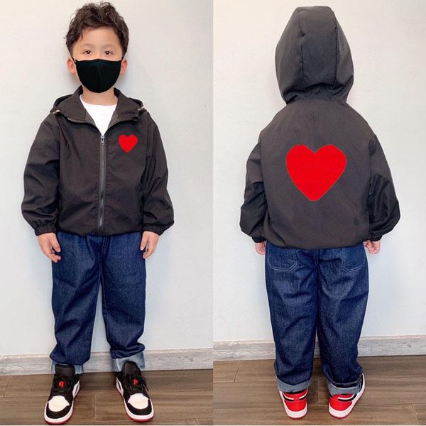 

Kids Designer Jackets Fashion Long Sleeve Coat Boys Girls Street Hiphop Style Outerwear Child Jacket, Black